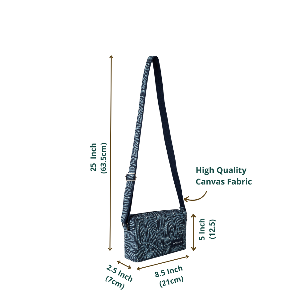 Cotton Premium Sling Bag | Road Blue