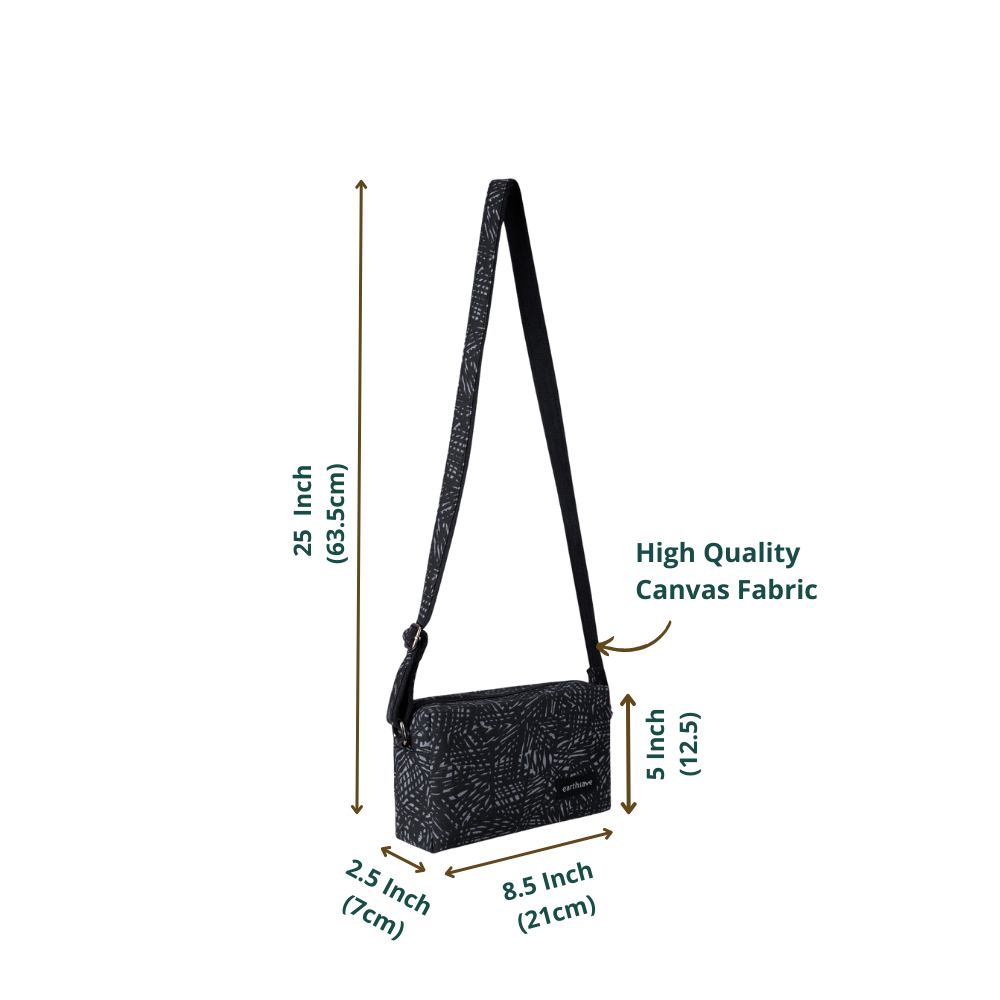 Cotton Premium Sling Bag | Dark Grey Cross Bag
