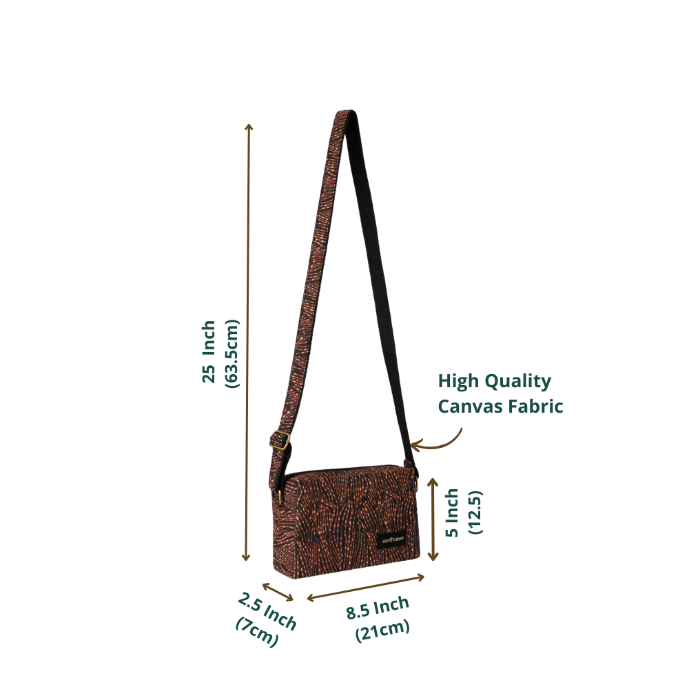 Cotton Premium Sling Bag | Brown Cross Bag