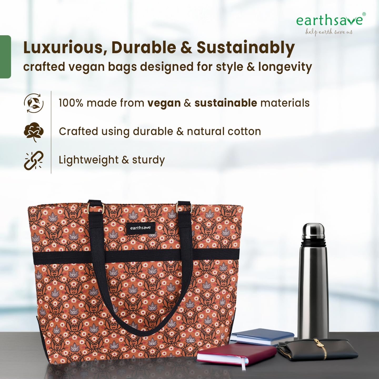Personalised Laptop Handbag for Women - Floral Brown