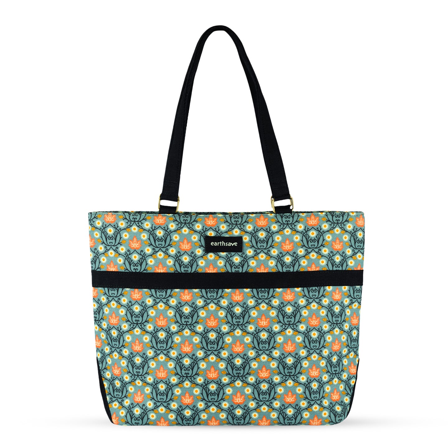 Laptop Hand Bag for Women - Floral Grey