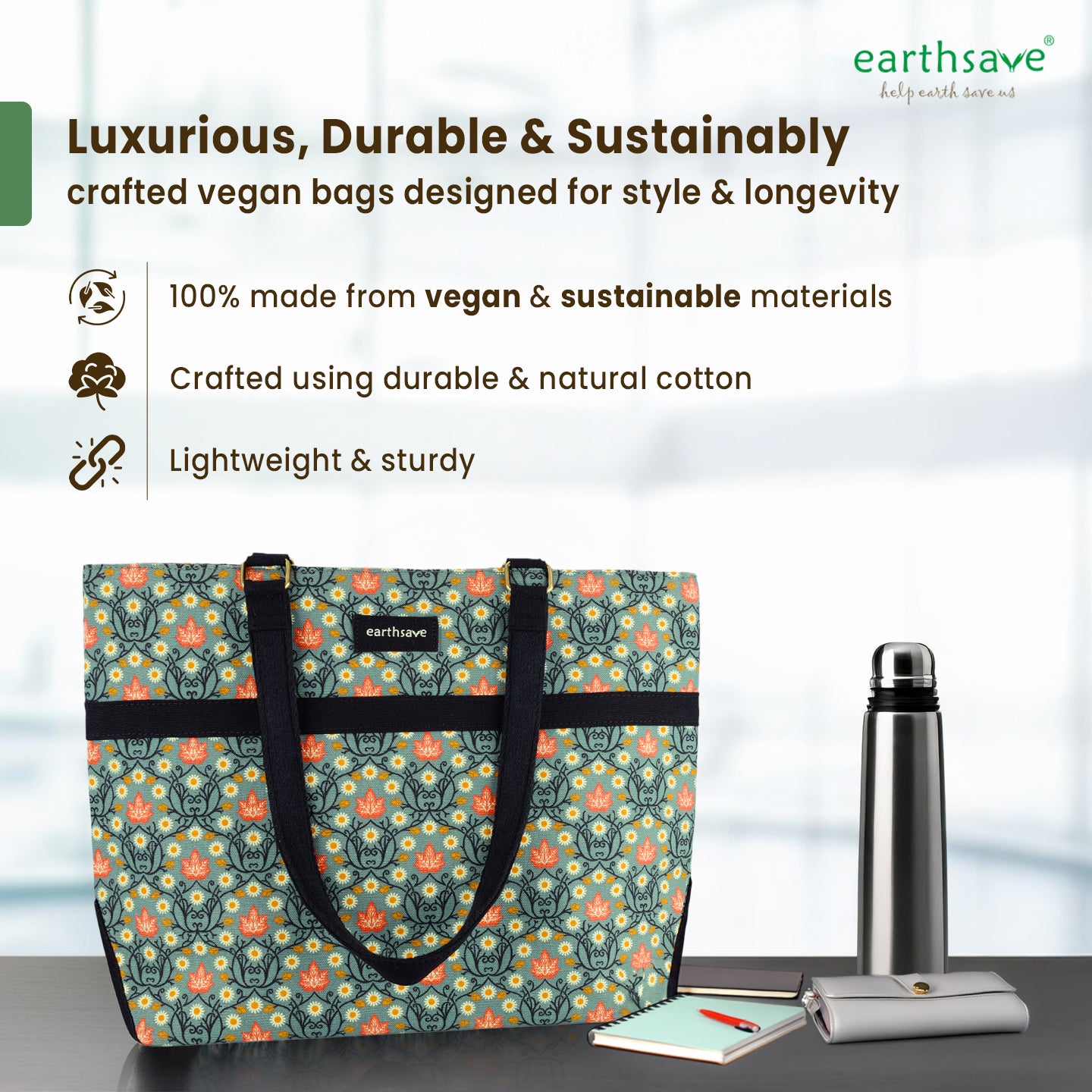 Laptop Hand Bag for Women - Floral Grey