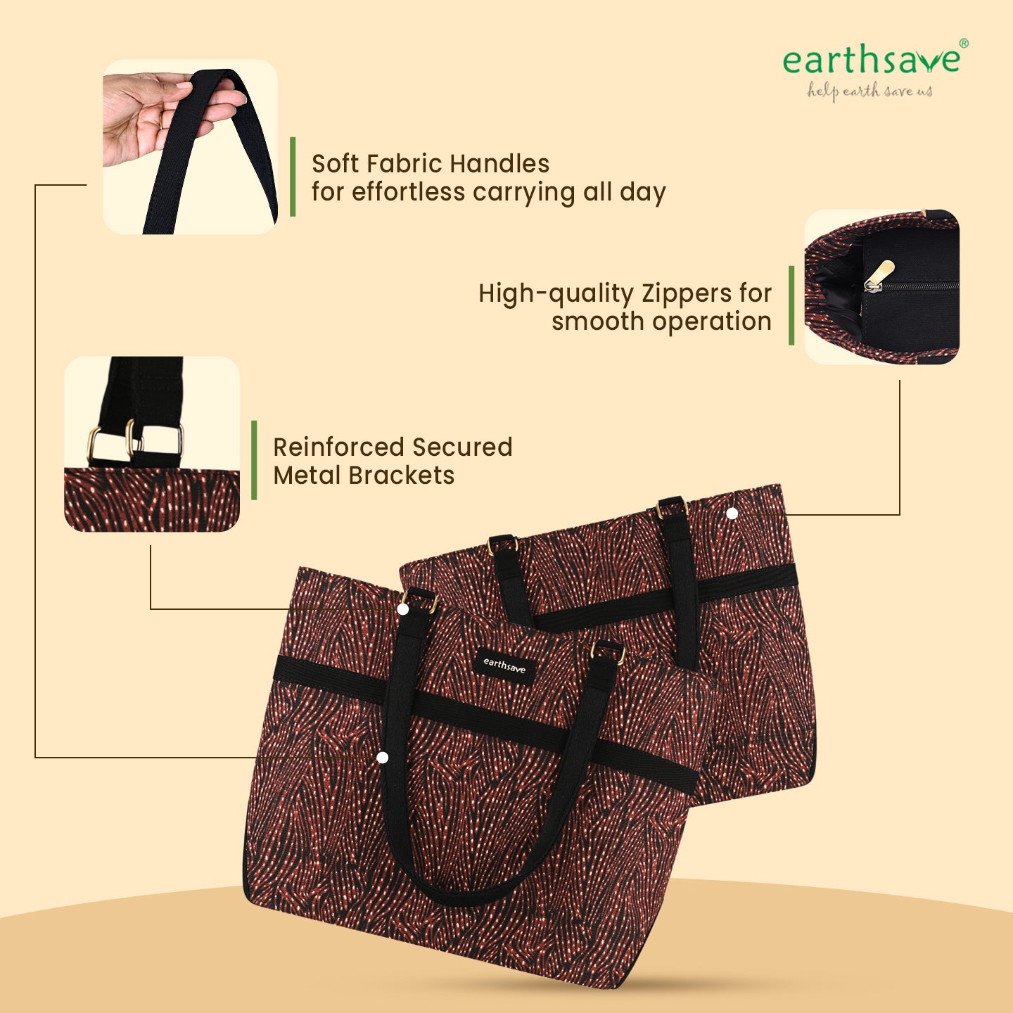 Laptop Hand Bag for Women - Road Brown