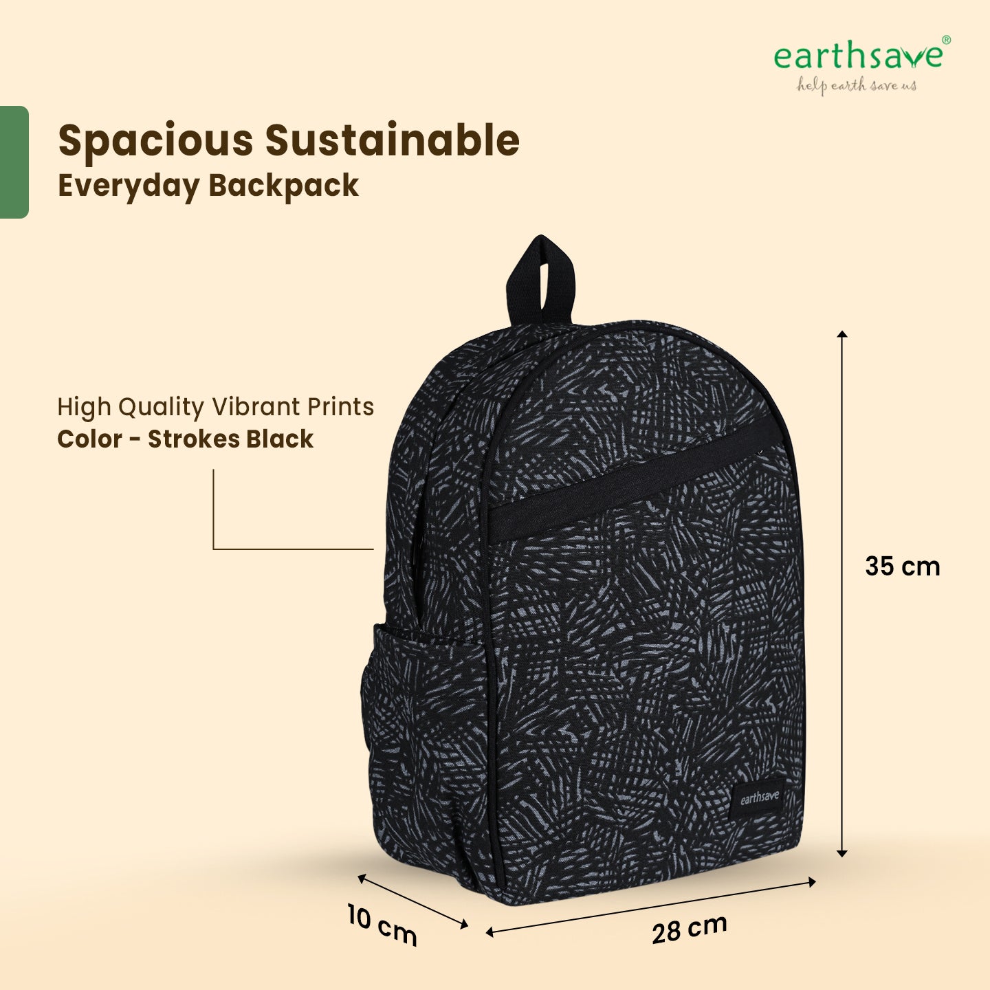 Casual Backpack | Stroke black | Stylish & Trendy Backpack