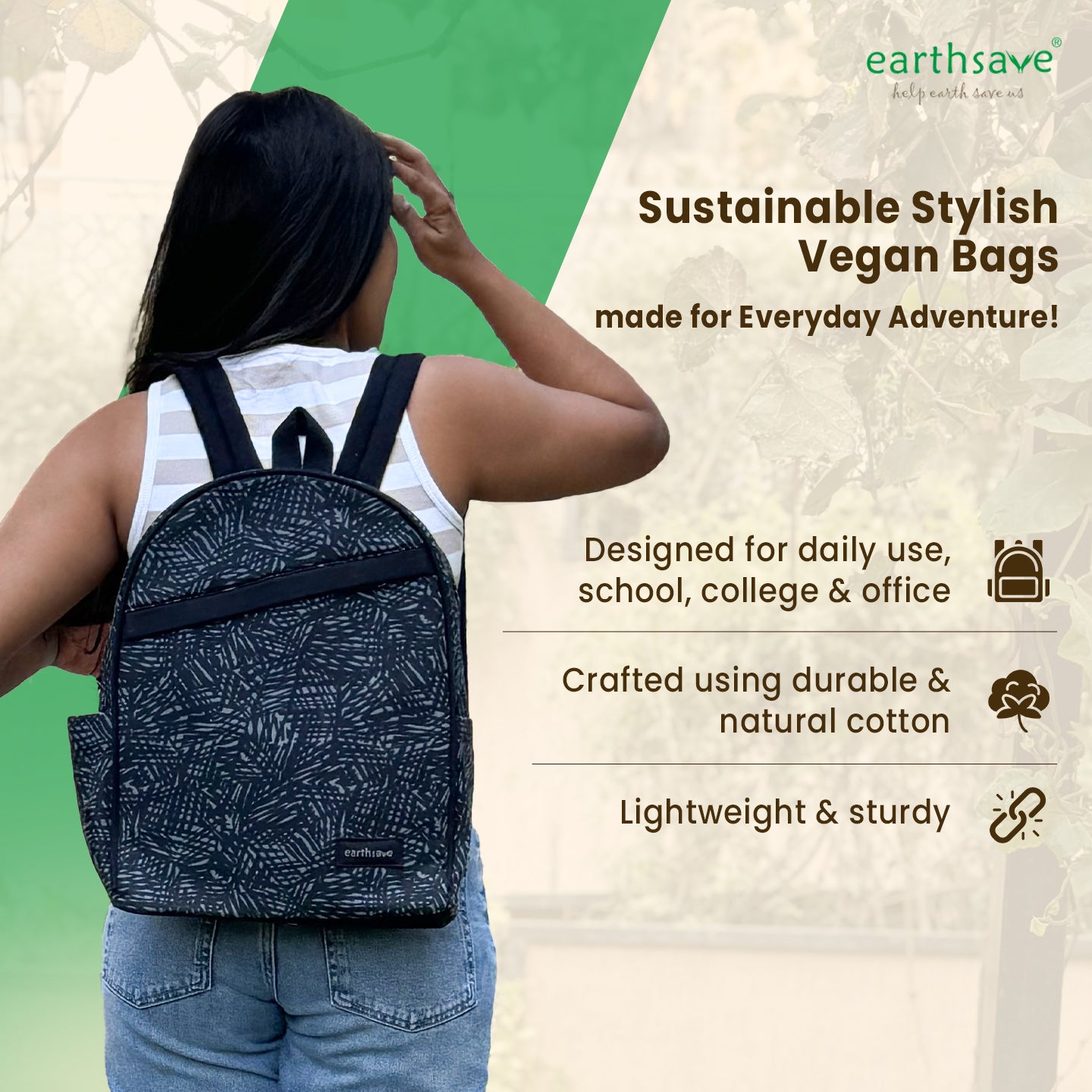 Casual Backpack | Stroke black | Stylish & Trendy Backpack