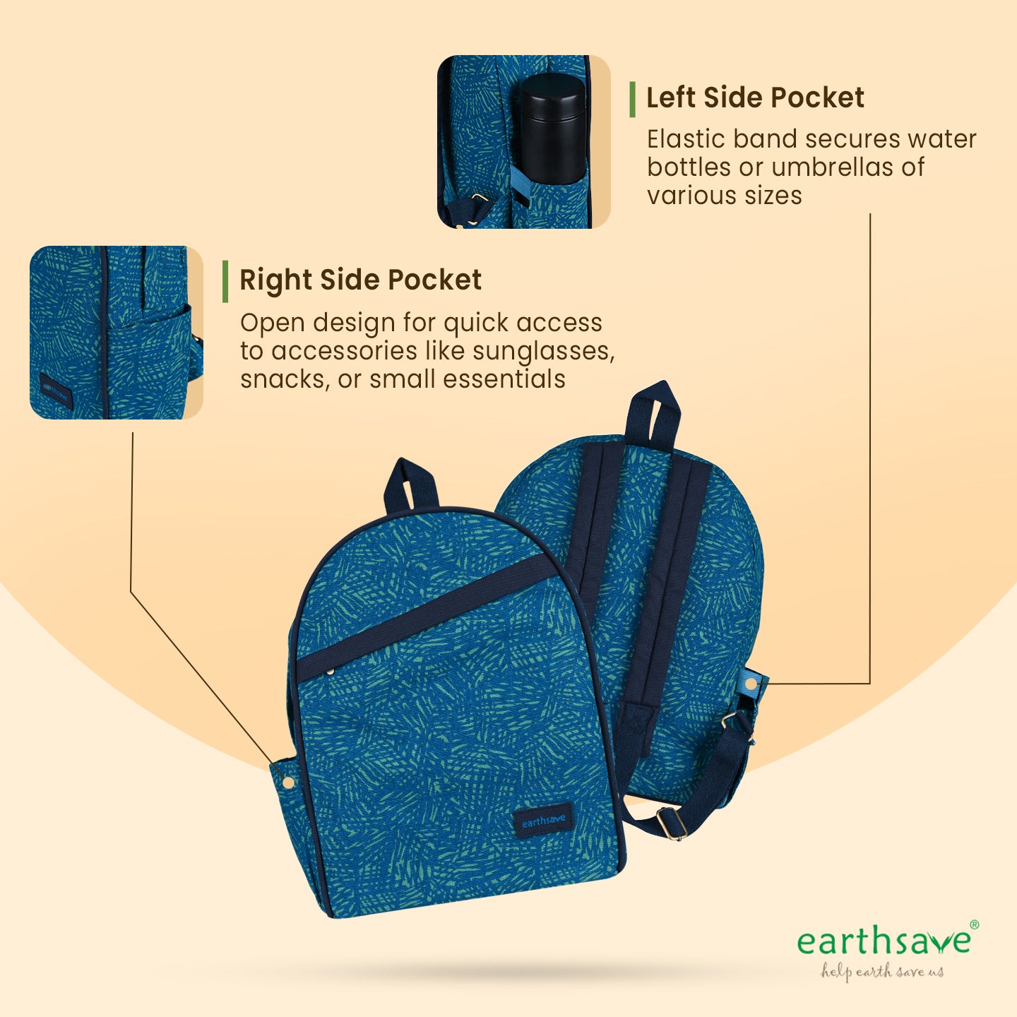 Casual Backpack | Stroke blue | Stylish & Trendy Backpack