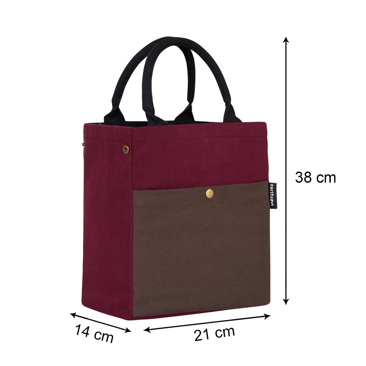 Drawstring Personalised Lunch bag - MAROON/BROWN