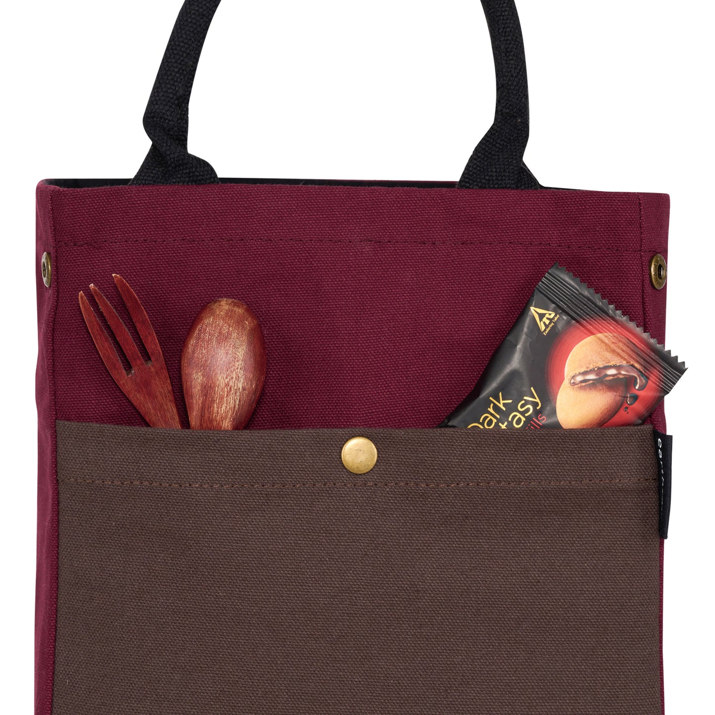 Drawstring Lunch bag - MAROON/BROWN