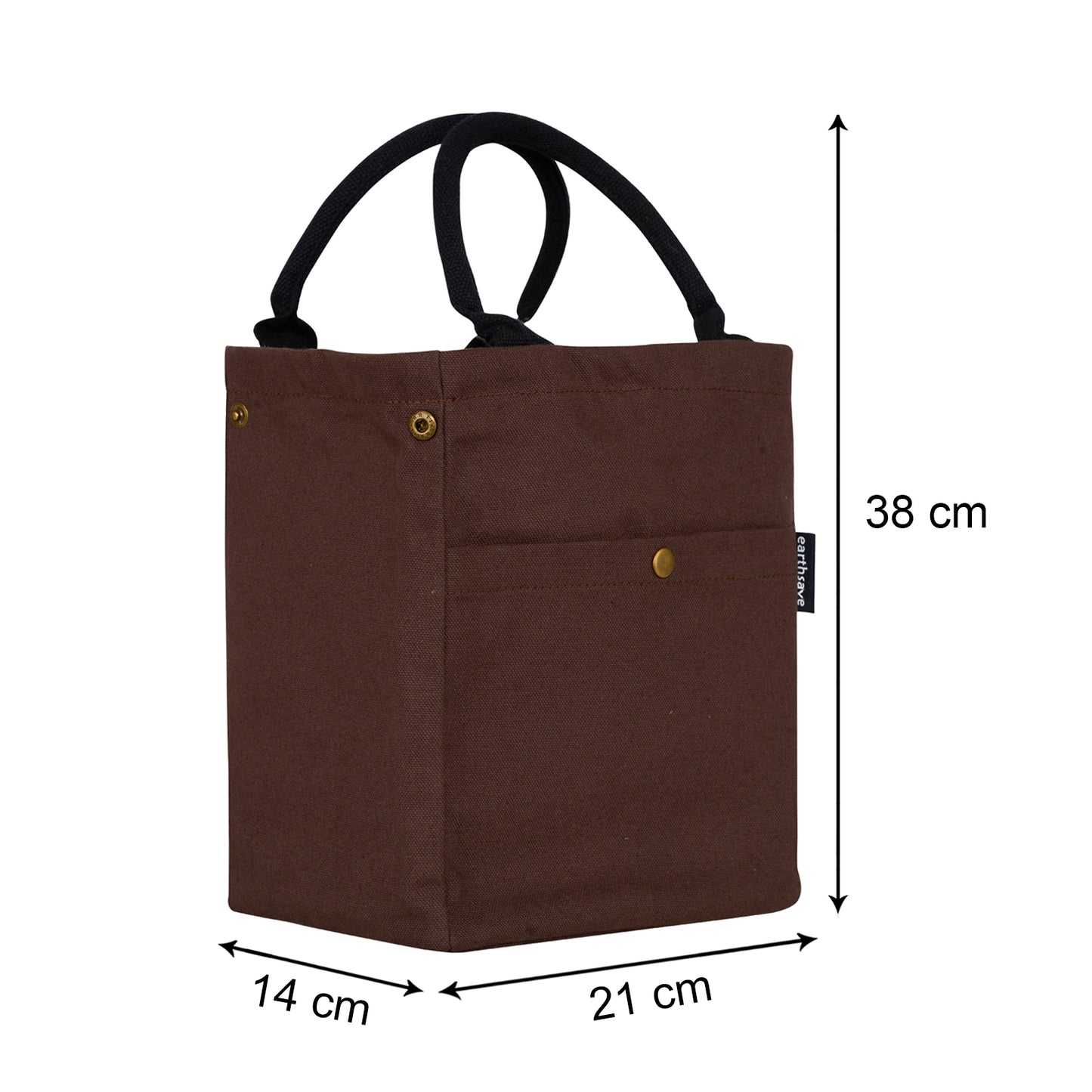 Drawstring Personalised Lunch bag - BROWN