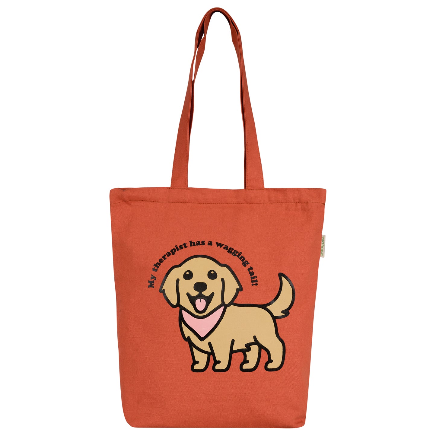 Earthsave Personalised Aesthetic Tote Bag for Women | Cutest Dog Orange