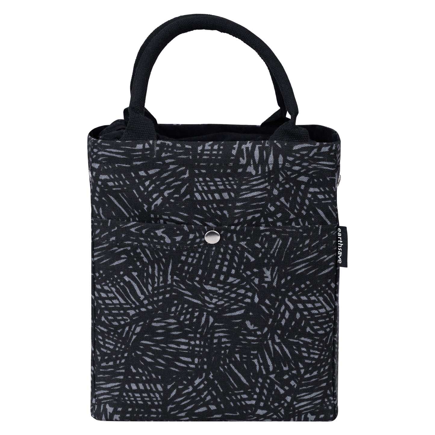 Drawstring Lunch bag - Strokes Black