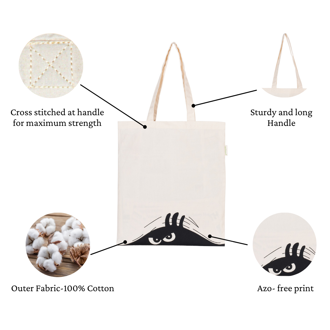 Earthsave Aesthetic Tote Bag for Women | Peeping