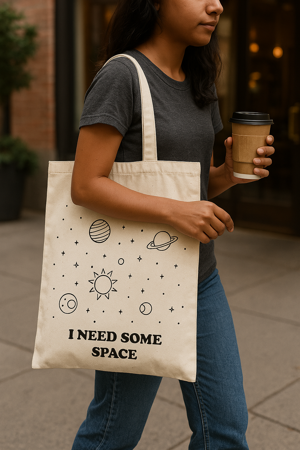 Earthsave Personalised Aesthetic Tote Bag for Women | I Need Some Space