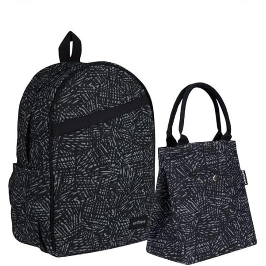 Eco Friendly Backpack & Lunch bag Combo | Stroke black | Stylish, Spacious, and Comfortable