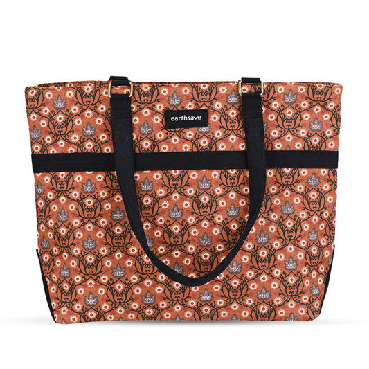Personalised Laptop Handbag for Women - Floral Brown