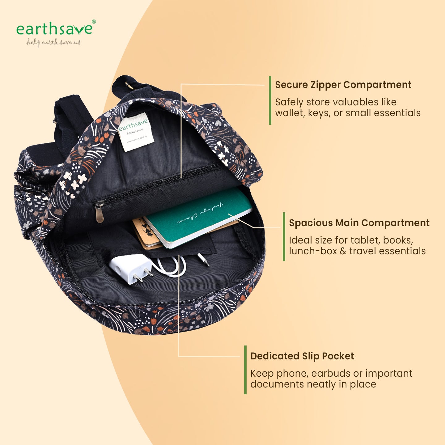 Eco Friendly Backpack & Lunch bag Combo | Crossways brown | Stylish, Spacious, and Comfortable