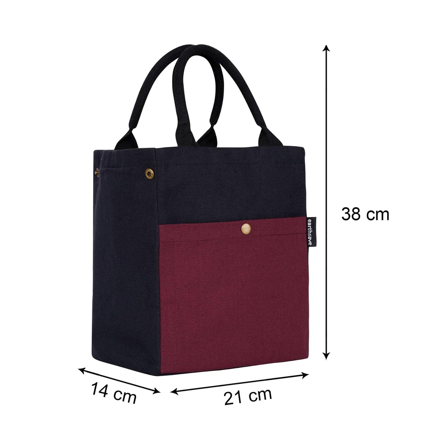 Drawstring Lunch bag - BLUE/MAROON