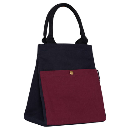 Drawstring Lunch bag - BLUE/MAROON