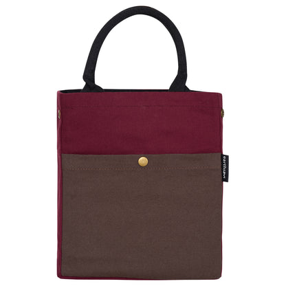 Drawstring Lunch bag - MAROON/BROWN