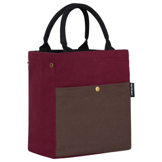 Drawstring Lunch bag - MAROON/BROWN