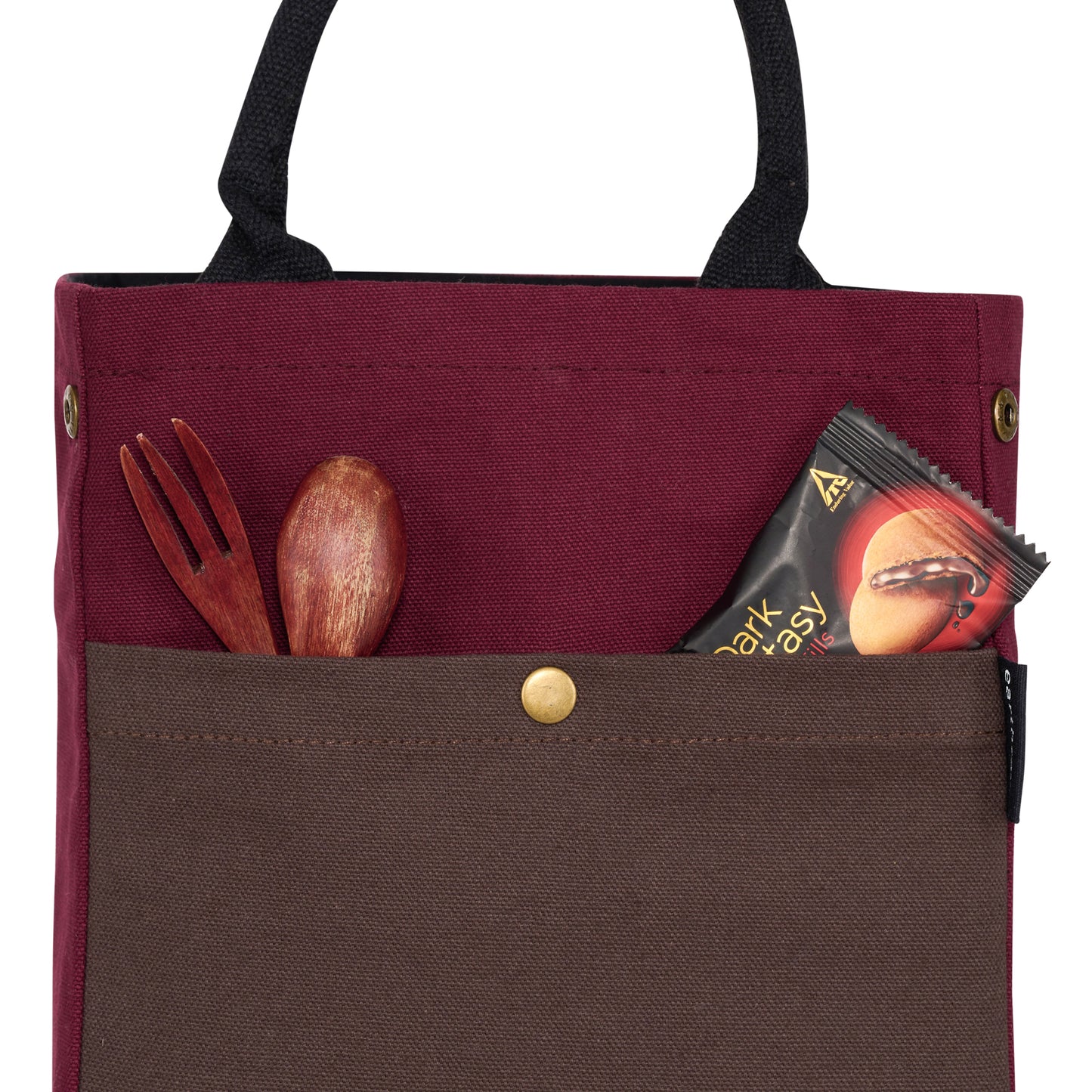 Drawstring Lunch bag - MAROON/BROWN