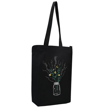 Galaxy in vase dyed black Tote Bag