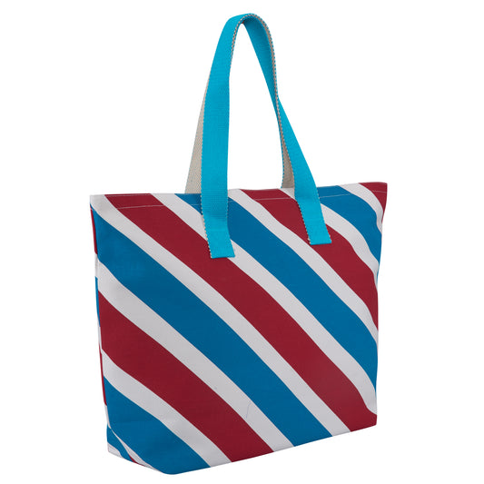 Red Blue Stripe - All Purpose Tote