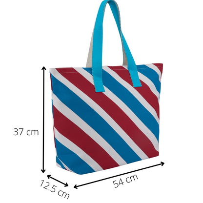 Red Blue Stripe - All Purpose Tote